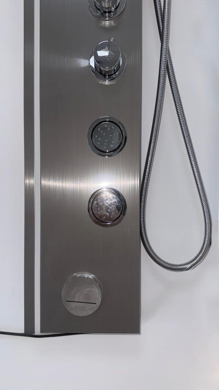 Panel de Dus cu Efect de Ploaie si Jeturi cu Masaj, LED Incorporat, Crom Periat - imagine 4