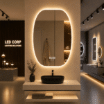 Oglinda LED 60x80 cm Ovala, Senzor Miscare Premium - 3 Tipuri de Lumina, Dimabila, Ceas si Temperatura, Dezaburire - imagine 4