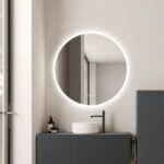 Oglinda LED 70x70 cm, Senzor Miscare Premium - 3 Tipuri de Lumina, Dimabila, Ceas & Temperatura, Dezaburire - imagine 5