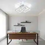 Lustră LED RGB, LED Colorat, cu Telecomandă, 72W, Lumină Reglabilă 3000K–6500K + RGB, Design Pătrat cu Cristale, Alb - imagine 2