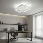 Lustră LED RGB, LED Colorat, cu Telecomandă, 72W, Lumină Reglabilă 3000K–6500K + RGB, Design Pătrat cu Cristale, Alb - imagine 4