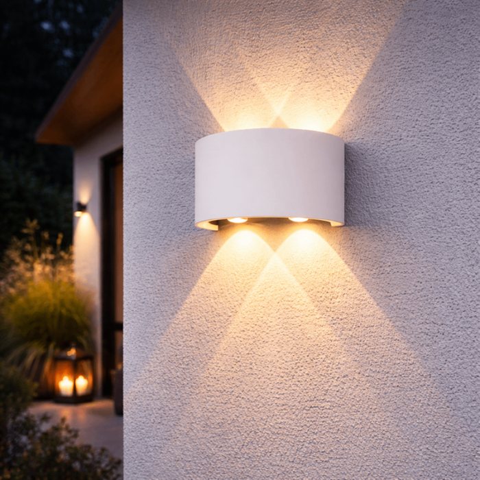 Aplică LED de Perete Lumaro, 4W, 400 lm, Lumină Caldă 3000K, Alb, 120×78×40 mm