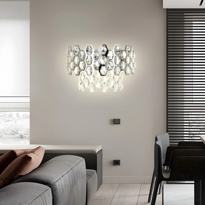 Aplica Silver, Model 75003:2, Textura Cristal, Metal, 2 X E14, Argintiu