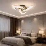 Lustra LED 3 Petale Aurii Cu Telecomanda, 3 Tipuri De Lumina, Intensitate Reglabila, 60W, Auriu - imagine 2