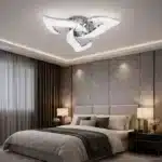 Lustra LED 3 Petale Crom Cu Telecomanda, 3 Tipuri De Lumina, Intensitate Reglabila, 60W, Crom - imagine 2