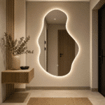 Oglindă LED Asimetrica Premium 65×100 cm, Touch, 3 Tipuri Lumină - Calda, Rece, Naturala - imagine 3
