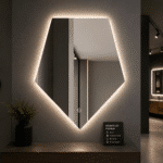 Oglindă LED Diamant Premium 80×90 cm, Touch, 3 Tipuri Lumină - Calda, Rece, Naturala, Dimabile - imagine 2
