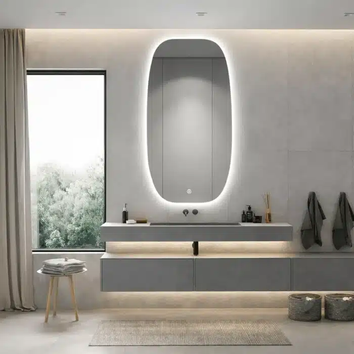 Oglindă LED Ovala Premium 60×90 cm, 3 Tipuri de Lumină - Calda, Rece, Neutra - imagine 4