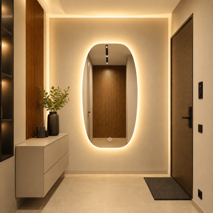 Oglindă LED Ovala Premium 60×90 cm, 3 Tipuri de Lumină - Calda, Rece, Neutra - imagine 2
