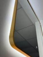Oglindă LED Patrata Premium 80×80 cm, Rama Auriu, 3 Tipuri de Lumină - Calda, Rece, Neutra - imagine 5