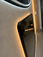 Oglindă LED Patrata Premium 80×80 cm, Rama Neagra, 3 Tipuri de Lumină - Calda, Rece, Neutra - imagine 4
