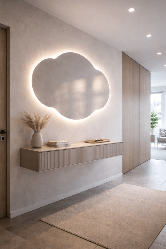 Oglindă LED Norisor Premium 80×60 cm, Touch, 3 Tipuri Lumină - Calda, Rece, Naturala - imagine 2