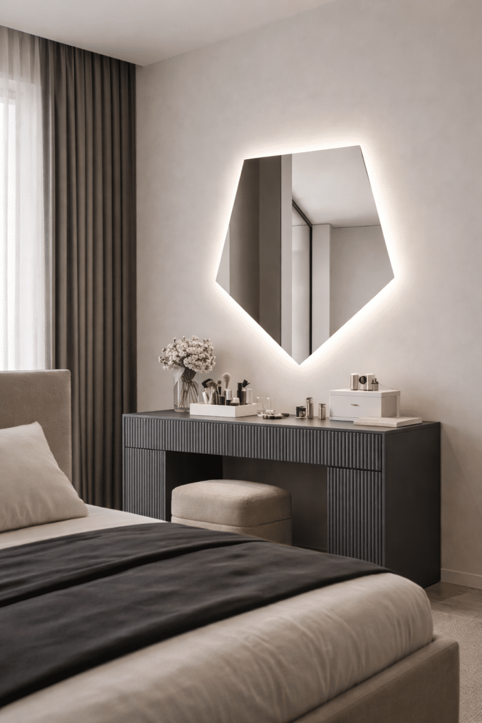 Oglindă LED Diamant Premium 80×90 cm, Touch, 3 Tipuri Lumină - Calda, Rece, Naturala, Dimabile - imagine 6