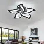 Lustră LED 5 Petale Negre, 120W, Telecomandă, 3 Tipuri de Lumina, Dimabilă - imagine 4