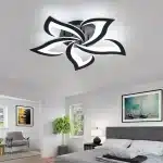 Lustră LED 5 Petale Negre, 120W, Telecomandă, 3 Tipuri de Lumina, Dimabilă - imagine 7