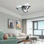 Lustră LED 3 Petale Negru 42W cu Telecomandă, Dimabilă, 3 Tipuri de Lumină - imagine 3