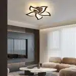 Lustră LED 5 Petale Negru 120W cu Telecomandă, Dimabilă, 3 Tipuri de Lumină - imagine 5