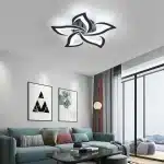Lustră LED 5 Petale Negru 120W cu Telecomandă, Dimabilă, 3 Tipuri de Lumină - imagine 4