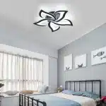 Lustră LED 5 Petale Negru 120W cu Telecomandă, Dimabilă, 3 Tipuri de Lumină - imagine 3