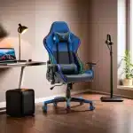 Scaun Gaming PREMIUM Immersion Chairs Blue BOC-778, Negru-Albastru - imagine 2