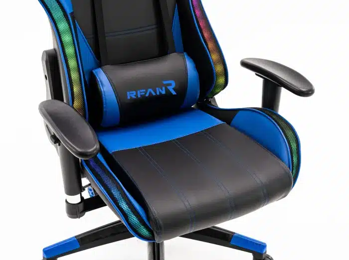 Scaun Gaming PREMIUM Immersion Chairs Blue BOC-778, Negru-Albastru - imagine 5