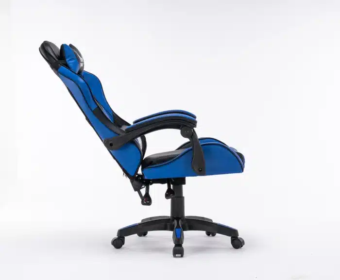 Scaun Gaming Tron Thrones Blue-Black, Recliner, Spătar Reglabil 150°, Negru, Albastru - imagine 4