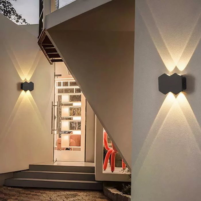 Aplică LED AX231 Exterior & Interior, 4 Surse, 10W, 3000K, Negru – Iluminare Modernă Up & Down (1)