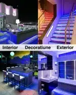 Bandă LED Lumina Albastra, Siliconata FCOB 230V 10W/m IP65 – Lumină Continuă, Vânzare la Metru - imagine 8