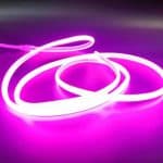Bandă LED Lumina Mov-Roz, Siliconata FCOB 230V 10W/m IP65 – Lumină Continuă, Vânzare la Metru - imagine 2