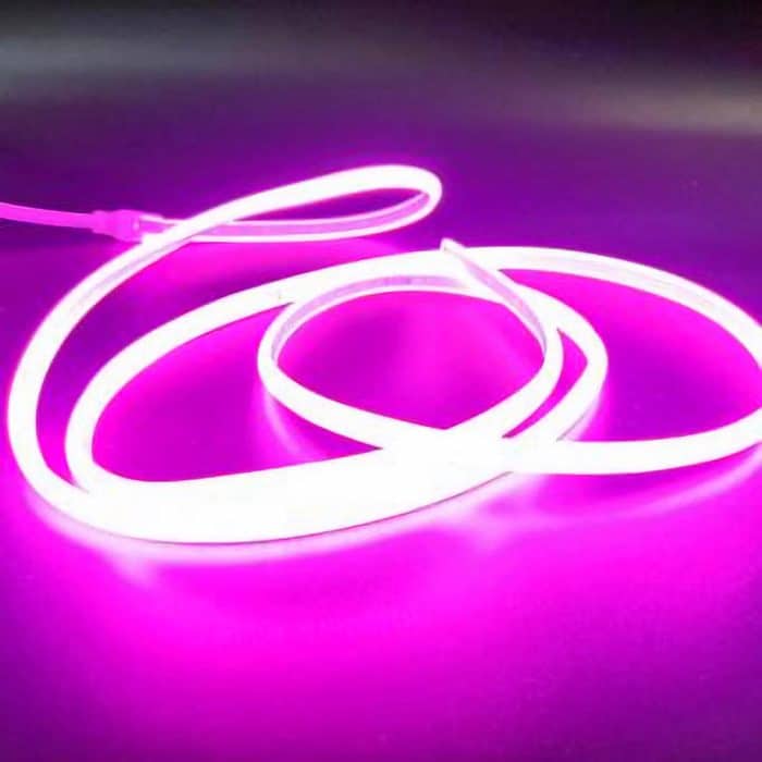Bandă LED Lumina Mov-Roz, Siliconata FCOB 230V 10W/m IP65 – Lumină Continuă, Vânzare la Metru - imagine 2