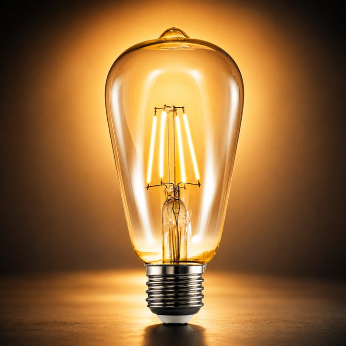 Bec LED E27 Vintage 12W, 3000K, Transparent – Lumină Caldă Decorativă