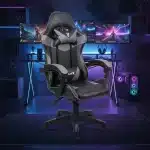 Scaun Gaming, Birou Profesional Tron Thrones Grey, Reglabil, Gri/Negru - imagine 5