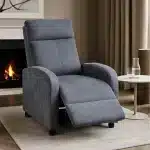 Fotoliu Recliner Premium din Stofă Gri Închis – Confort și Relaxare Modernă - imagine 3