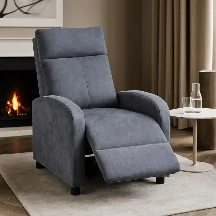 Fotoliu Recliner Premium din Stofă Gri Închis – Confort și Relaxare Modernă - imagine 3