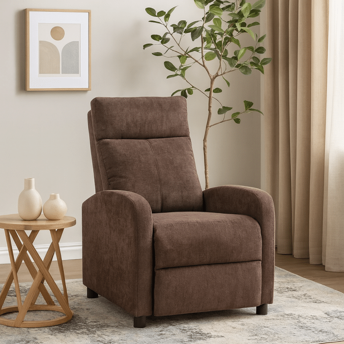 Fotoliu Recliner Premium din Stofă Maro – Confort și Relaxare Modernă - imagine 22