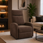 Fotoliu Recliner Premium din Stofă Maro – Confort și Relaxare Modernă