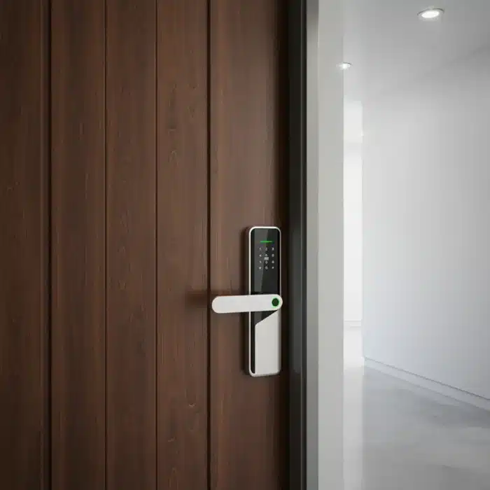 Încuietoare Smart pentru Ușă Cyber Argintie cu Amprentă, PIN, Card, Aplicație Tuya și Cheie - imagine 4
