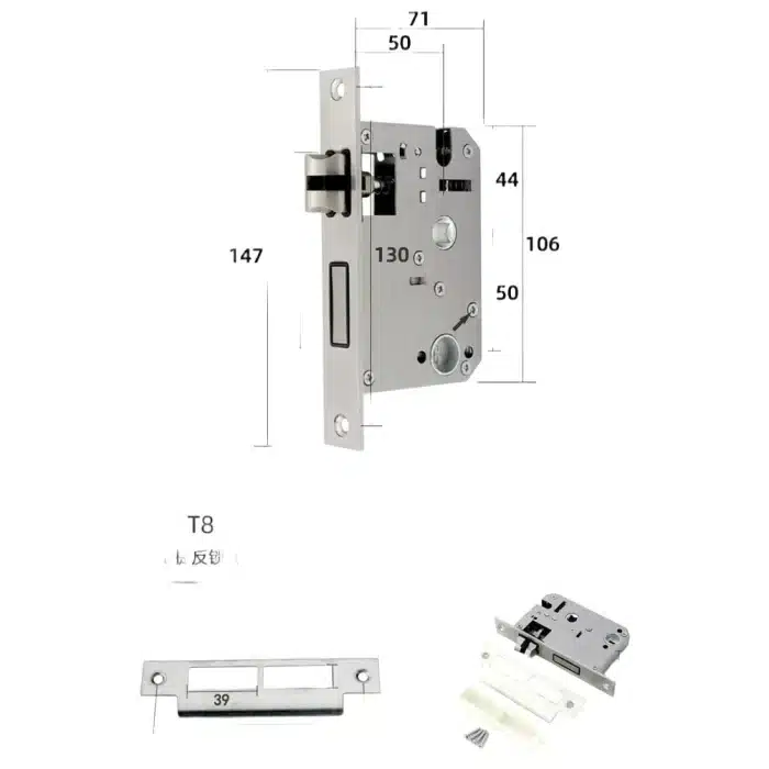 Încuietoare Smart pentru Ușă Cyber Argintie cu Amprentă, PIN, Card, Aplicație Tuya și Cheie - imagine 3