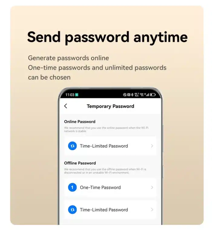 Încuietoare Smart pentru Ușă Cyber Bronz cu Amprentă, PIN, Card, Aplicație Tuya și Cheie - imagine 3