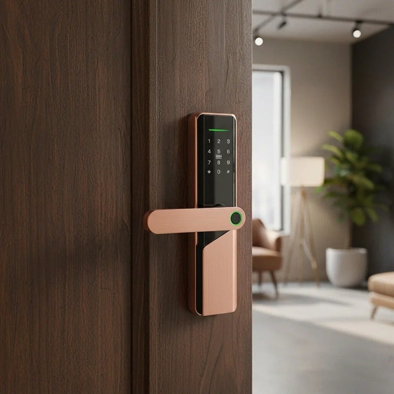 Încuietoare Smart pentru Ușă Cyber Bronz cu Amprentă, PIN, Card, Aplicație Tuya și Cheie Încuietoare Smart pentru Ușă Cyber Bronz cu Amprentă, PIN, Card, Aplicație Tuya și Cheie - imagine 1