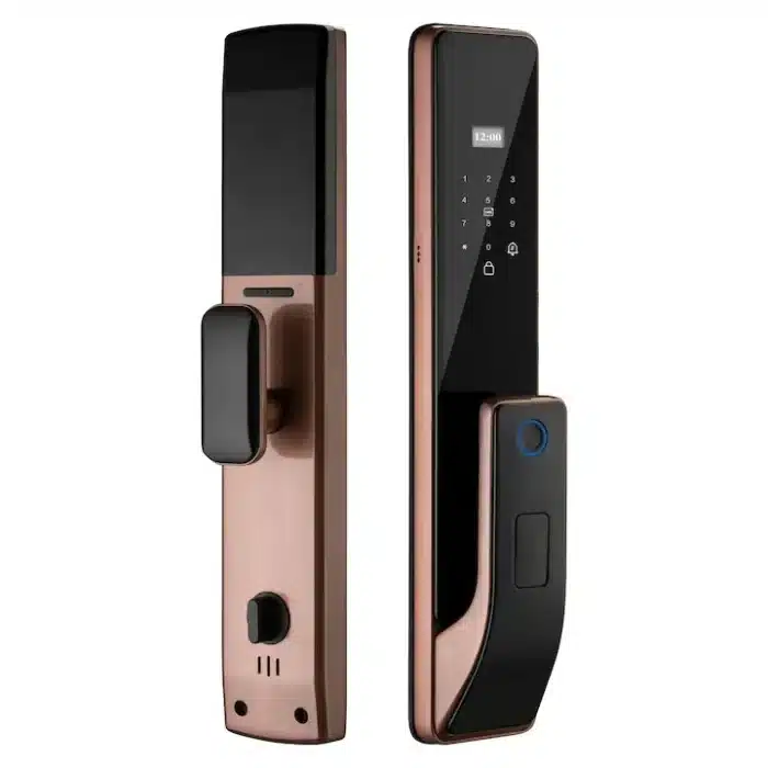 Încuietoare Smart pentru Ușă VELLA Negru-Auriu cu Amprentă, PIN, Card și Cheie - imagine 3