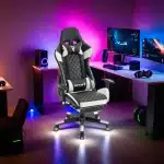 Scaun Gaming GalacticGlide Black-White WF-6039, Recliner, Spătar Reglabil 150°, Alb, Negru - imagine 5