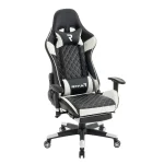 Scaun Gaming GalacticGlide Black-White WF-6039, Recliner, Spătar Reglabil 150°, Alb, Negru - imagine 4