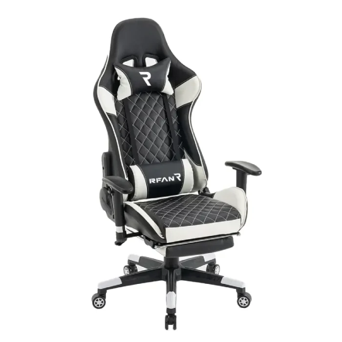 Scaun Gaming GalacticGlide Black-White WF-6039, Recliner, Spătar Reglabil 150°, Alb, Negru - imagine 4