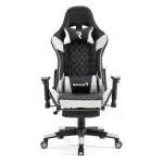 Scaun Gaming GalacticGlide Black-White WF-6039, Recliner, Spătar Reglabil 150°, Alb, Negru - imagine 2