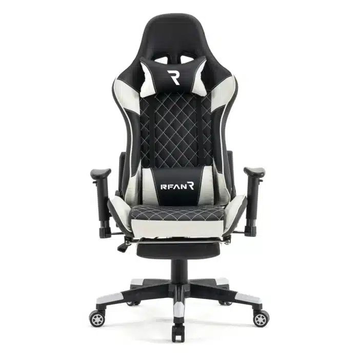 Scaun Gaming GalacticGlide Black-White WF-6039, Recliner, Spătar Reglabil 150°, Alb, Negru - imagine 2