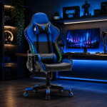 Scaun Gaming PREMIUM Immersion Chairs Blue BOC-778, Negru-Albastru
