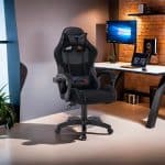 Scaun Gaming Tron Thrones Blue-Black, Recliner, Spătar Reglabil 150°, Negru