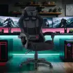 Scaun Gaming Tron Thrones Blue-Black, Recliner, Spătar Reglabil 150°, Negru - imagine 7