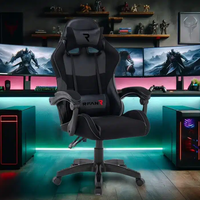 Scaun Gaming Tron Thrones Blue-Black, Recliner, Spătar Reglabil 150°, Negru - imagine 7
